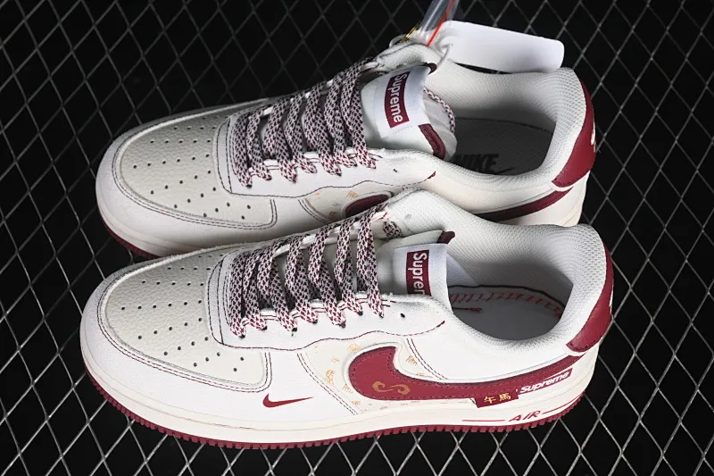 All Categories Nk Air Force 1 Air Force Series Nk Air Force 1 Low Air Force Low Nike Air Force 1'07 Low Beige Burgundy Air Force One Low Casual Sneakers XL1982-336